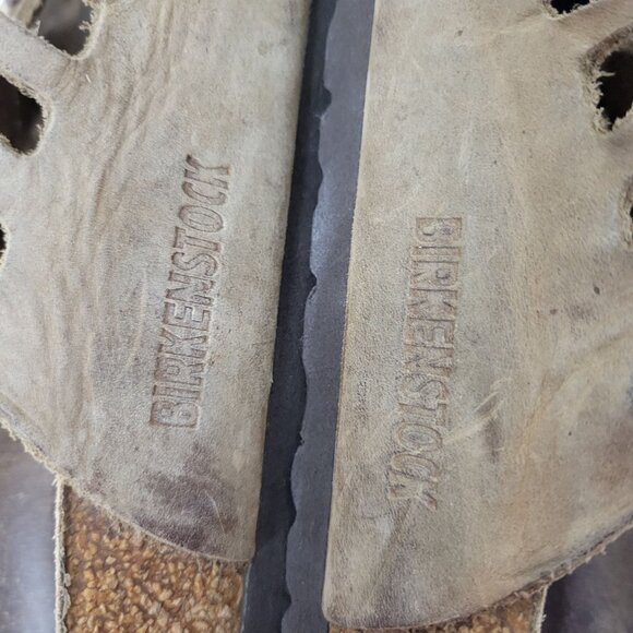 Birkenstock Size US 9/ EU 40 Grenada Brown Leather Suede Buckle Sandals Women's - Picture 11 of 12